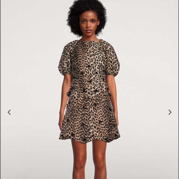 GANNI Crispy Jacquard Tessels Mini Skirt In Leopard - US 4 *NWT* never worn. - Picture 3 of 9